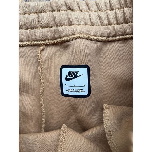 Nike Tech Fleece Joggers Size Medium Womens Mid Rise Sportswear Flax Brown $120 - Picture 2 of 6